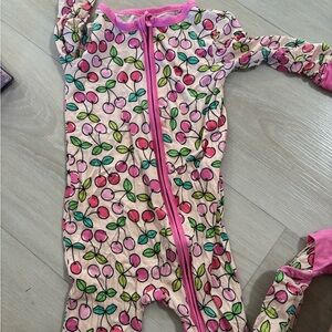 Posh Peanut Pink Cherry Print Kids Pajamas